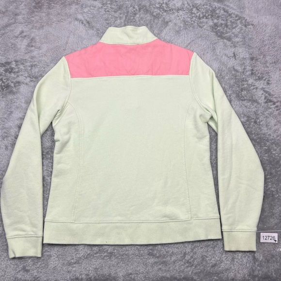 Vineyard Vines Sweatshirt Womens M Spring Green/Yellow Pullover 1/4 Zip Preppy - Picture 2 of 9
